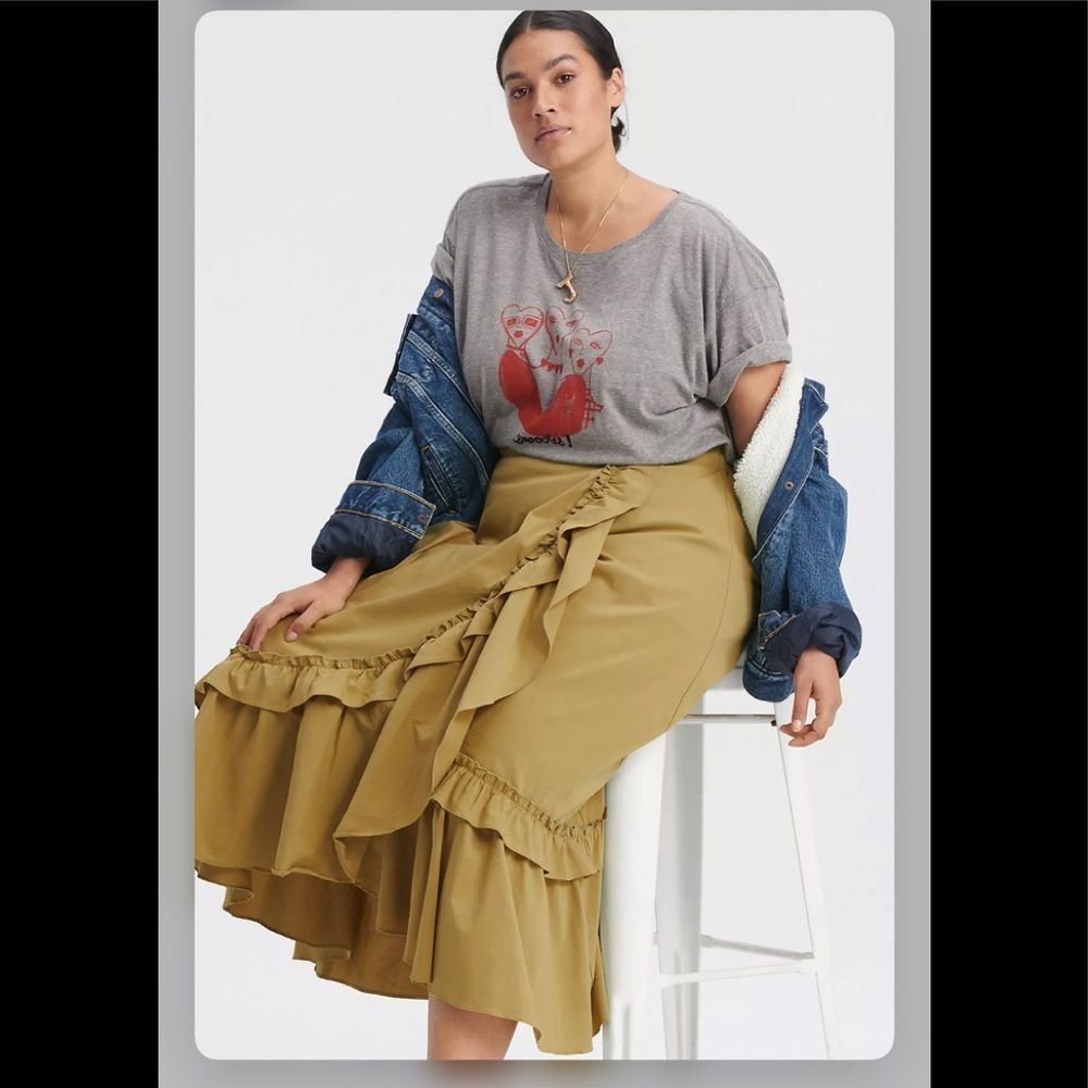 Anthropologie Maeve Constance Ruffled Maxi Skirt